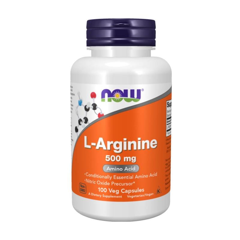 L-Arginin NOW, 500 mg (100 Kapseln)