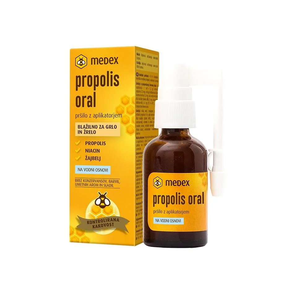 Propolis Oral auf Wasserbasis, Spray mit Applikator, Medex (30 ml)