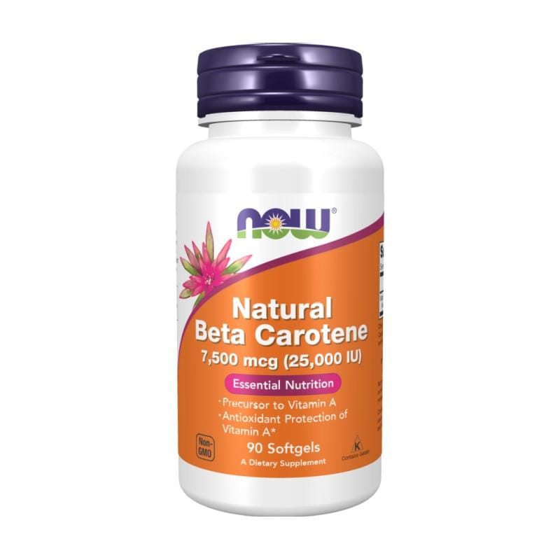 Natürliches Beta-Carotin NOW, 7.500 µg (90 Weichkapseln)