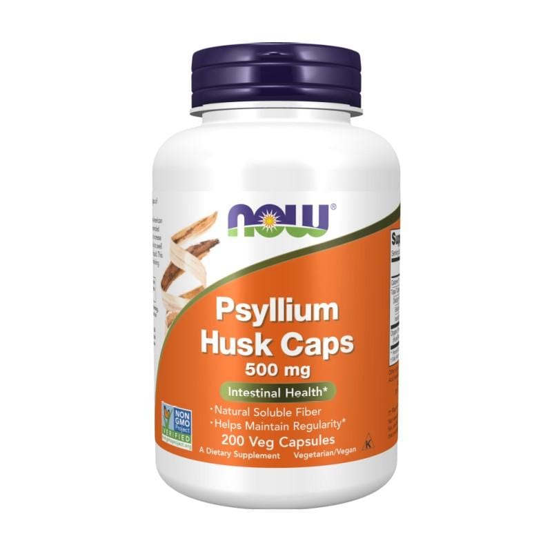 Indischer Flohsamen - Psyllium NOW, 500 mg (200 Kapseln)