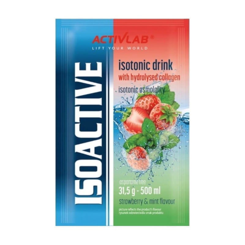 Isotonisches Getränkepulver Isoactive Activlab, Erdbeere mit Minze (31,5 g)