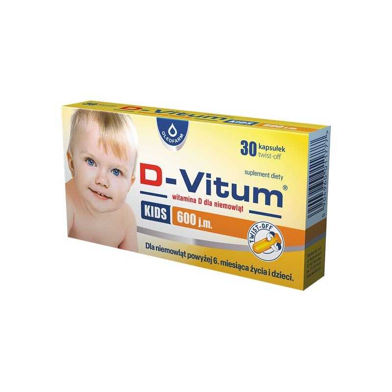 Vitamin D3 600 IE für Kinder D-Vitum Kids Oleofarm (30 Twist-off-Kapseln)