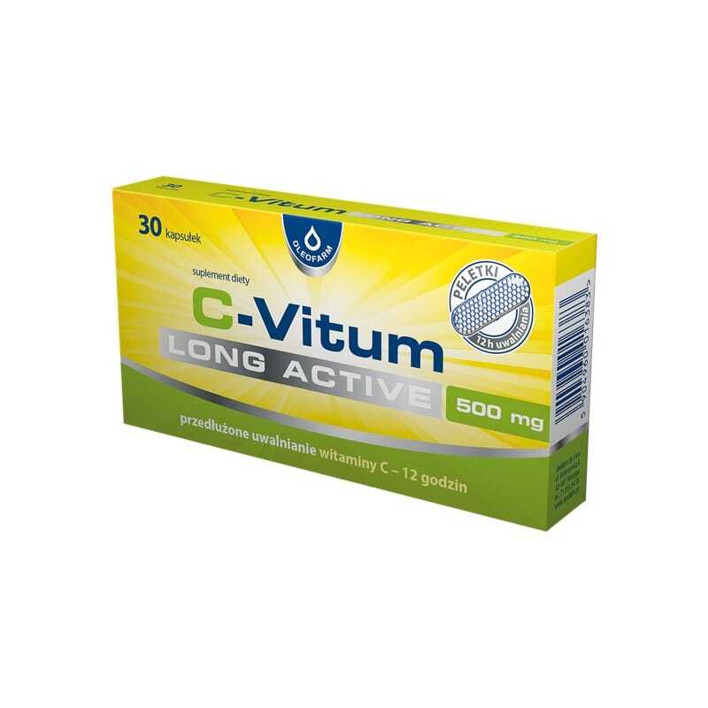 Vitamin C mit verzögerter Freisetzung C-Vitum Long Active Oleofarm (30 Kapseln)