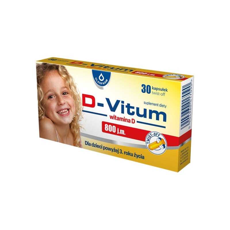 Vitamin D3 800 I.E. für Kinder D-Vitum Oleofarm (30 Twist-off-Kapseln)