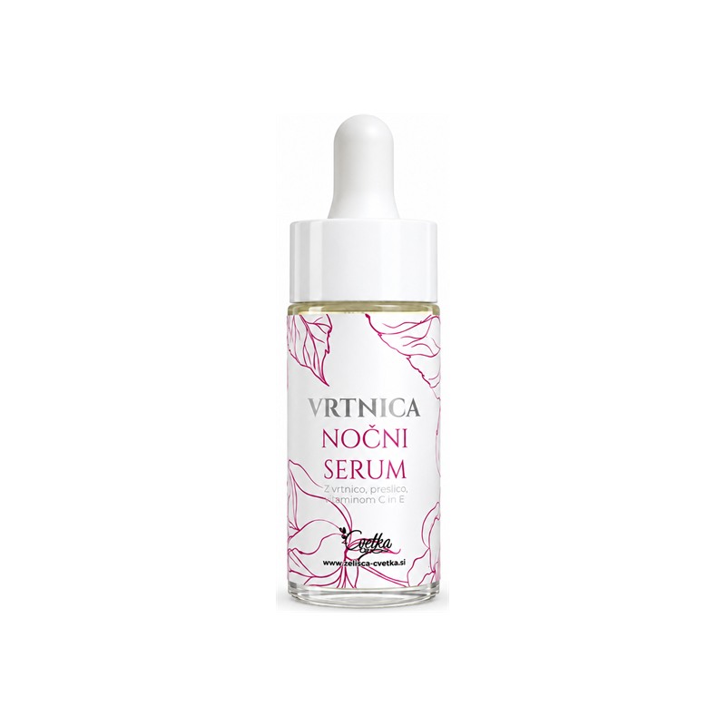 Verjüngendes Nachtserum für das Gesicht mit Rose Cvetka (15 ml)